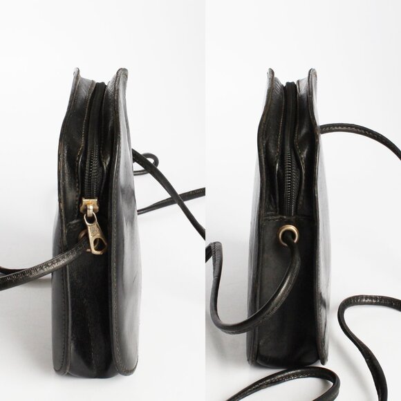 Vintage Ann Taylor Black Leather Bag Crossbody Purse Box Calfskin - Picture 5 of 9